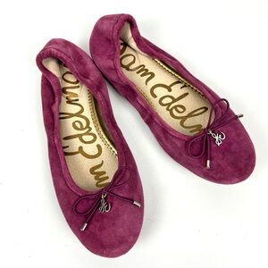 Sam Edelman Felicia Pink Nubuck Leather Ballet Flats Women’s Sz 5 Coquette Fairy